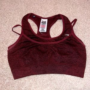 Gymshark Vital Rise Seamless Sports Bra - burgundy